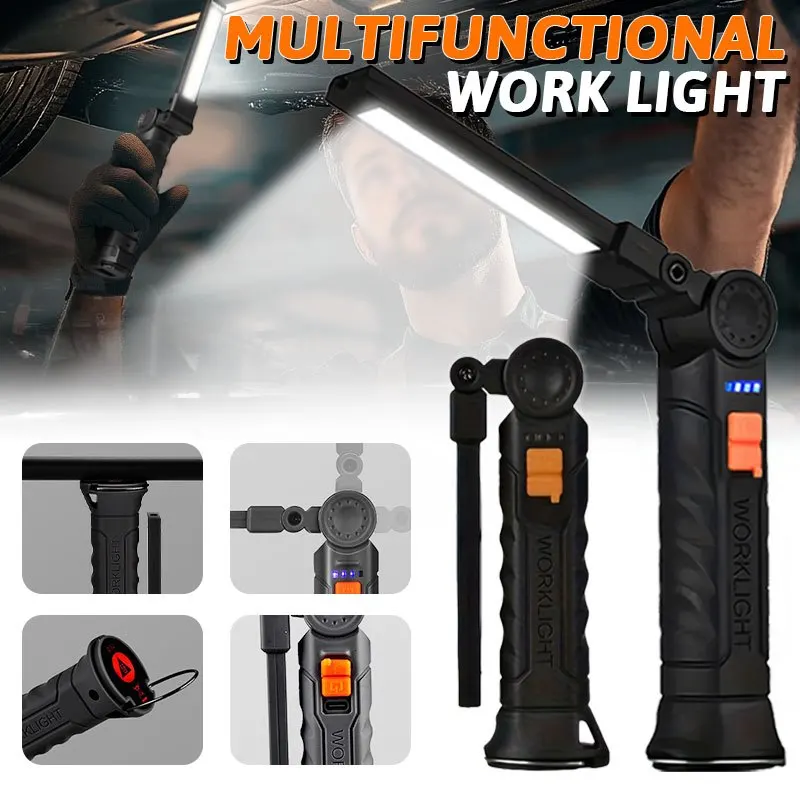 Outdoor Lighting Hooks - Rechargeable Magnetic Work Light Flashlight Portable