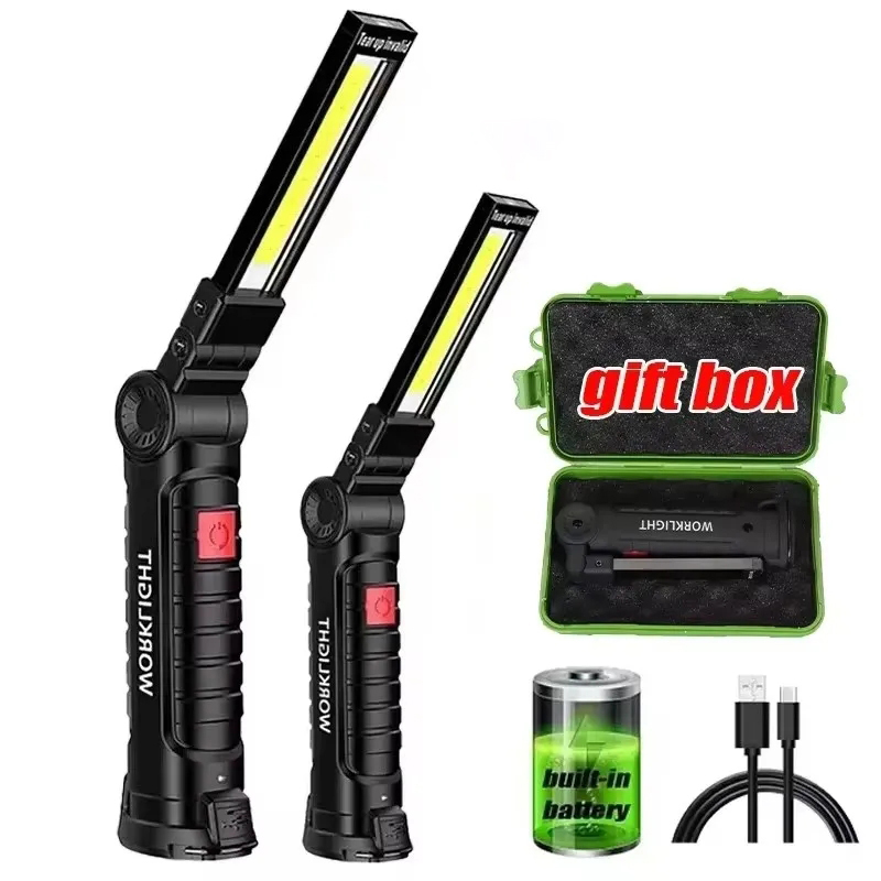 Outdoor Lighting Hooks - Portable Handheld Flashlight USB Rechargeable LED