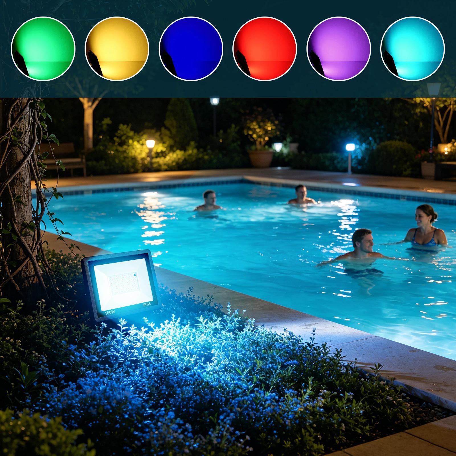 Outdoor Yard Lighting Fixtures - LED Flood Light Outdoor RGB Color