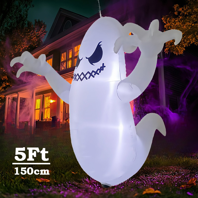 Outdoor Lighting Halloween - 5Ft Halloween Inflatable Model Hanging Ghost