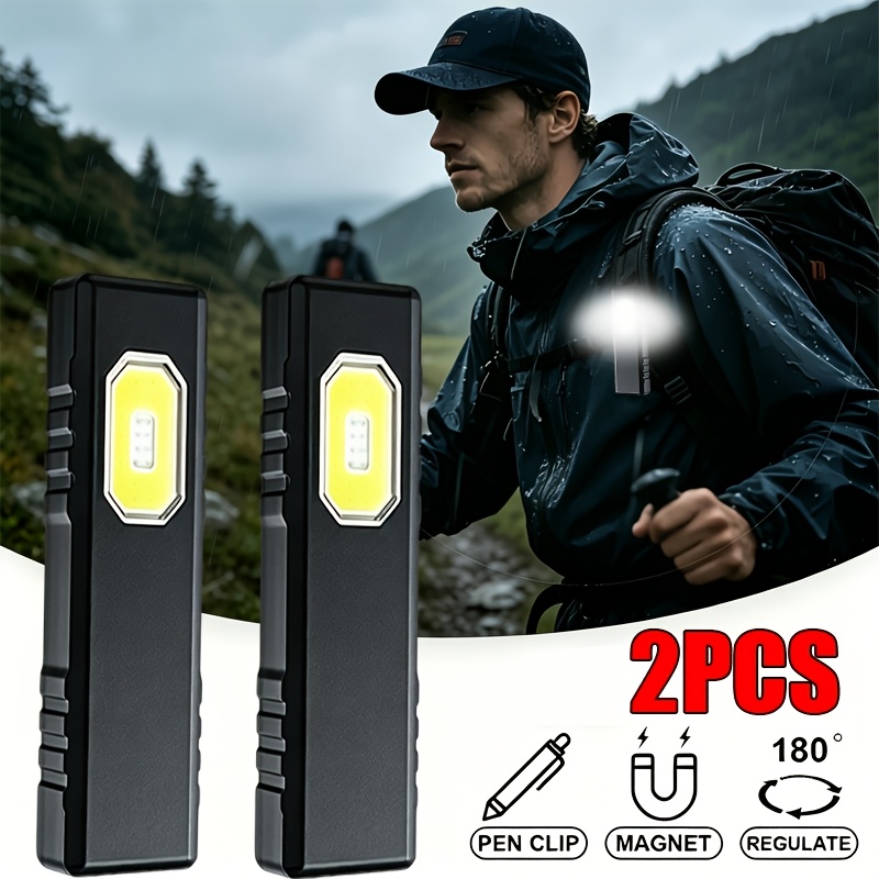 Outdoor Lighting Hooks - 2-Pack Portable Magnetic Flashlights, 5 Lighting