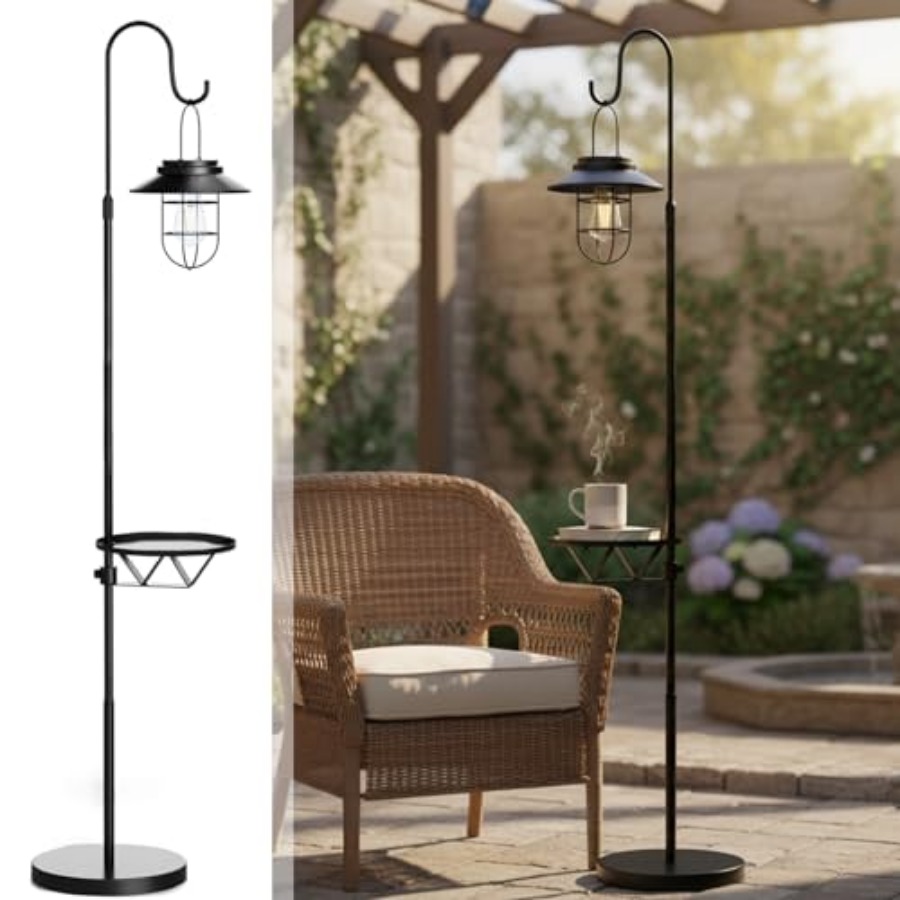 Solar Floor Lamp with Table, 6 - Outdoor Lighting Hooks review and price