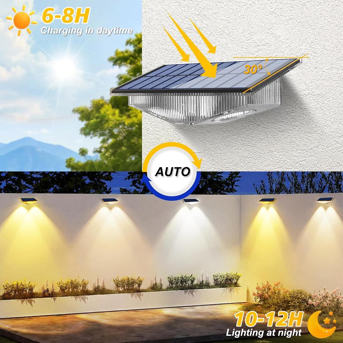 4Pcs Solar Fence Lights LED Wa - Outdoor Yard Lighting Fixtures review and price