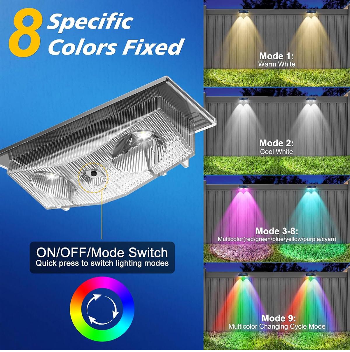4Pcs Solar Fence Lights Dusk T - Outdoor Yard Lighting Fixtures review and price