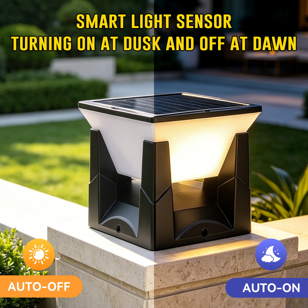 3-Color Solar Post Light IP65  - Outdoor Yard Lighting Fixtures review and price