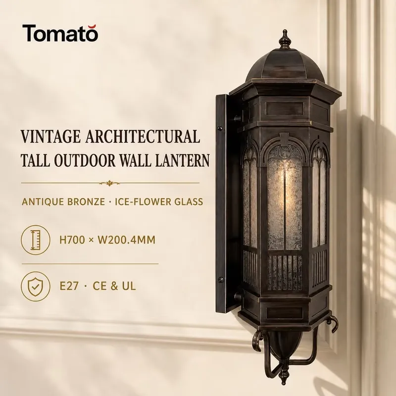 Gothic Ice Glass Wall Lamp E27 - Outdoor Lighting Bronze review and price