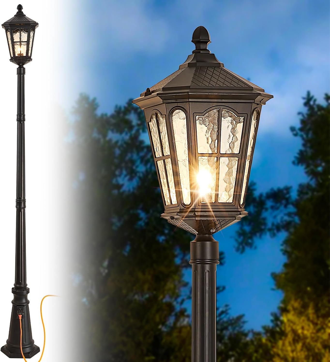 Waterproof outdoor pole light  - Outdoor Yard Lighting Fixtures review and price