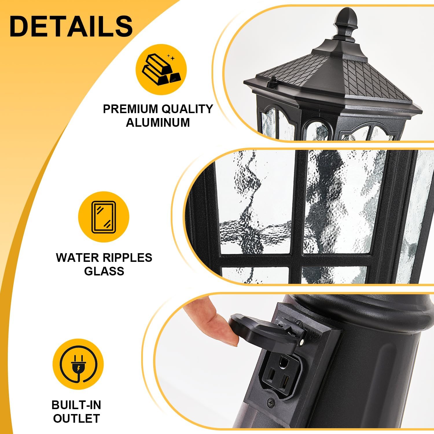 Waterproof outdoor pole light  - Outdoor Yard Lighting Fixtures review and price