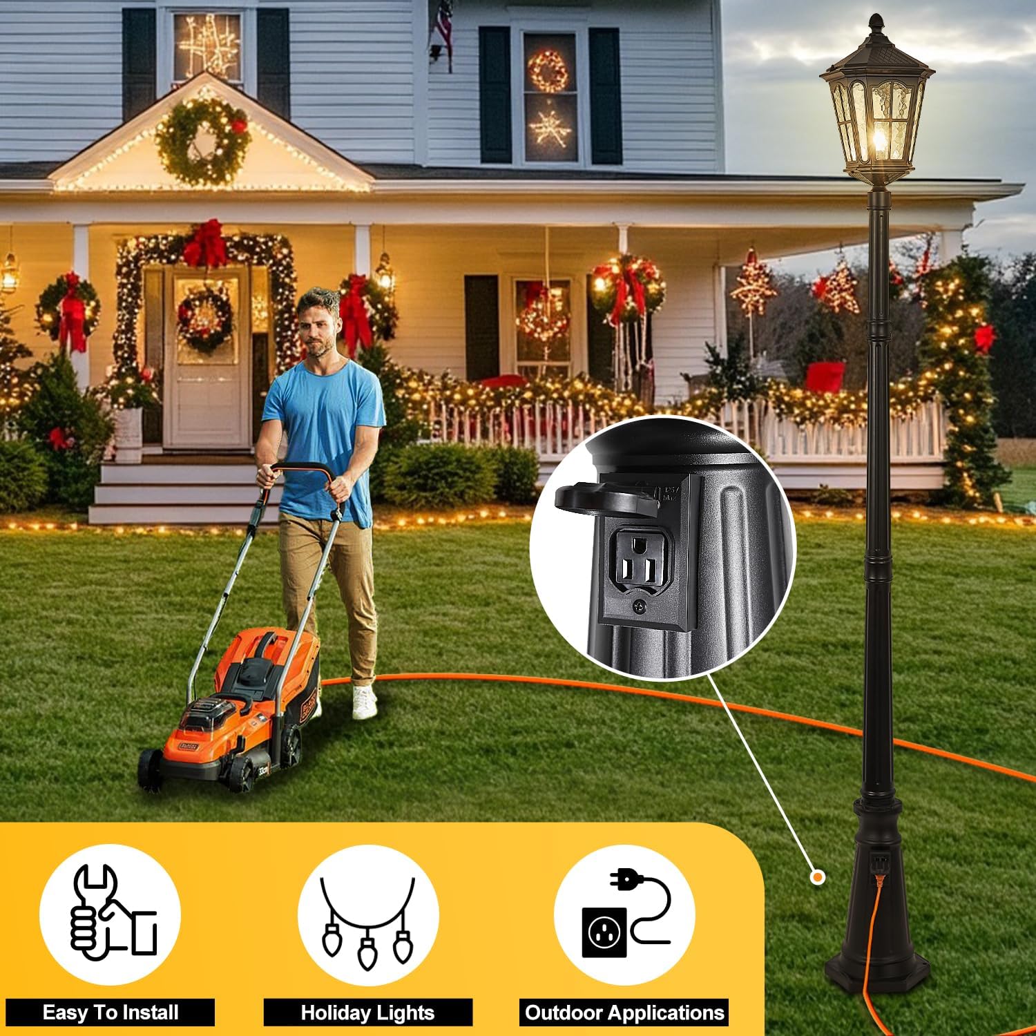 Waterproof outdoor pole light  - Outdoor Yard Lighting Fixtures review and price