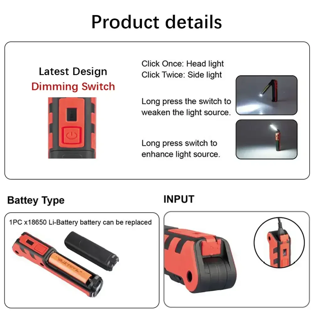 Dimmable COB LED Work Light US - Outdoor Lighting Hooks review and price
