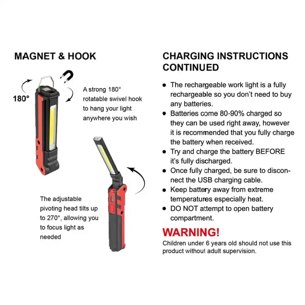 Dimmable COB LED Work Light US - Outdoor Lighting Hooks review and price