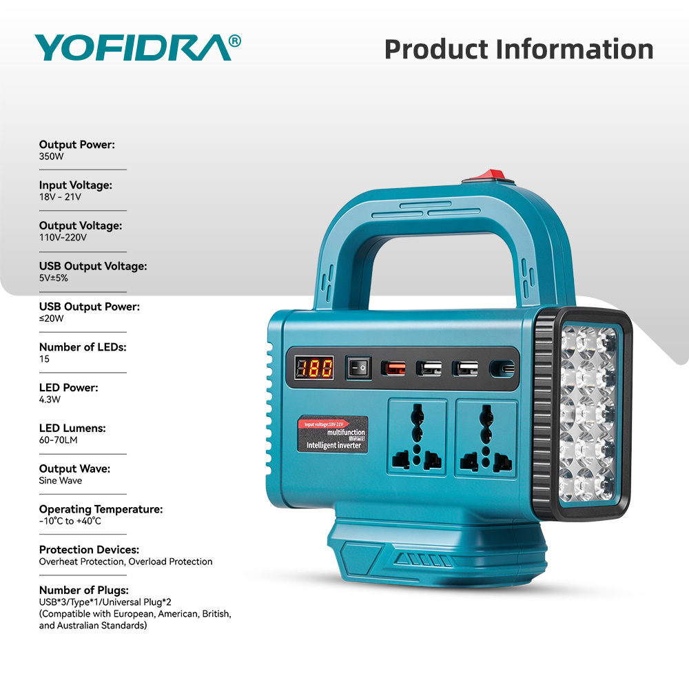 YOFIDRA 220V Portable Power In - Outdoor Lighting With Outlet review and price