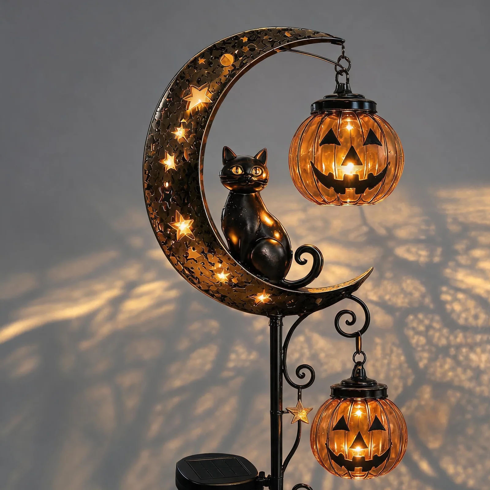 Solar Halloween Black Cat & Pu - Outdoor Lighting Halloween review and price