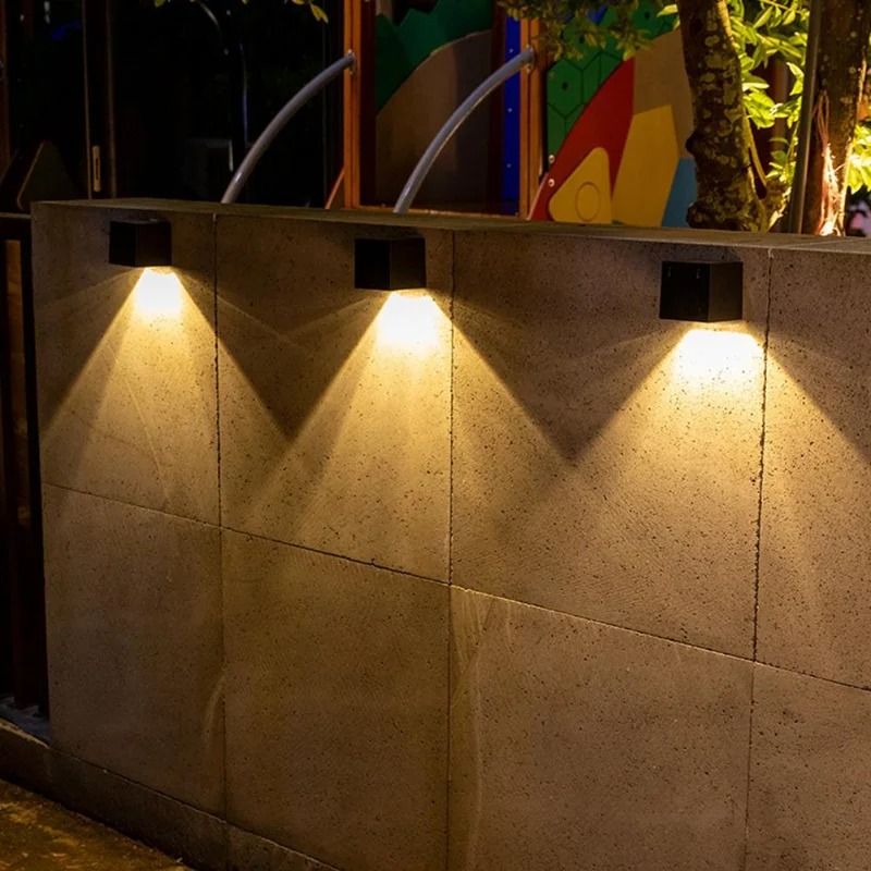 LED Solar Wall Lamp Outdoor Sq - Outdoor Yard Lighting Fixtures review and price