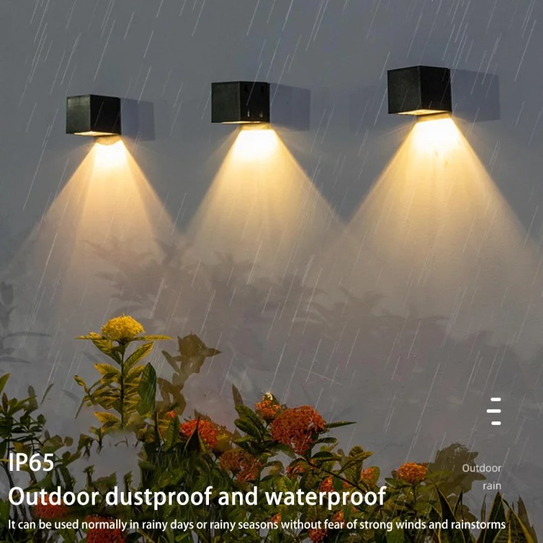 LED Solar Wall Lamp Outdoor Sq - Outdoor Yard Lighting Fixtures review and price