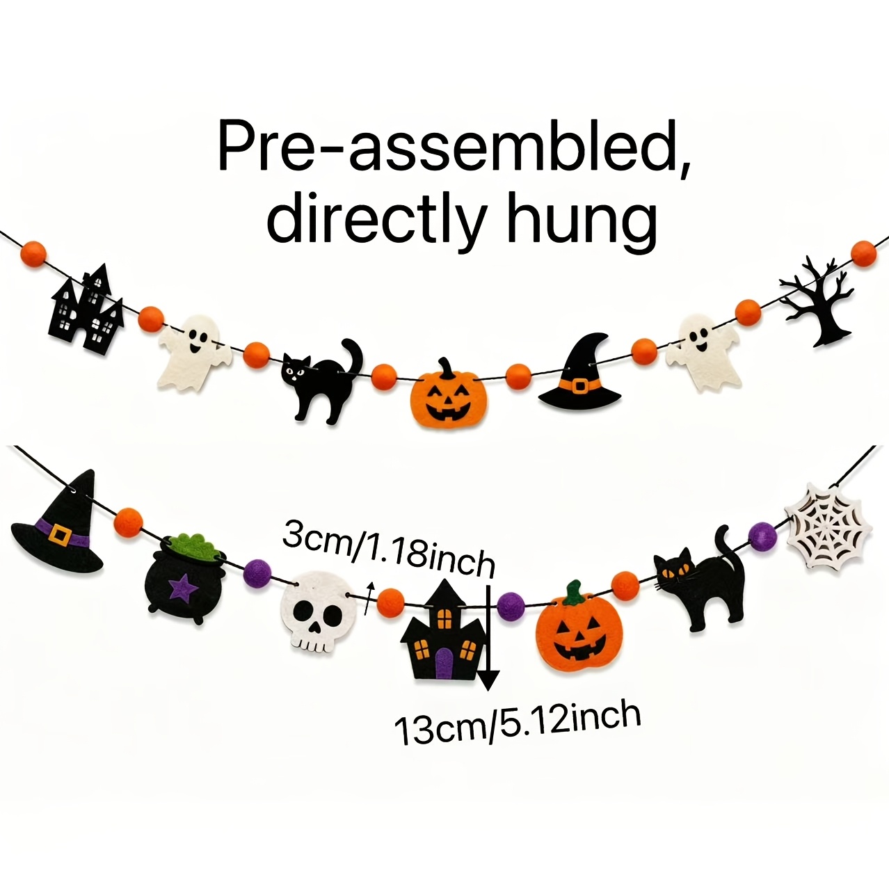 Halloween Felt Garland Skull B - Outdoor Lighting Halloween review and price